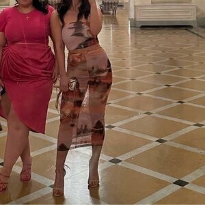 Zara Two-Piece Skirt and Top Set Tie Dye